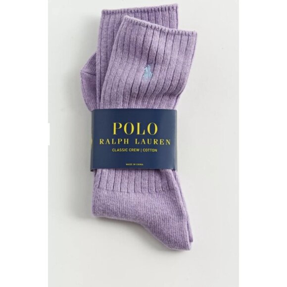 Polo Ralph Lauren Classic Crew Rib Socks Purple - Picture 1 of 3